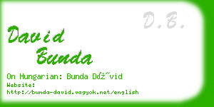 david bunda business card